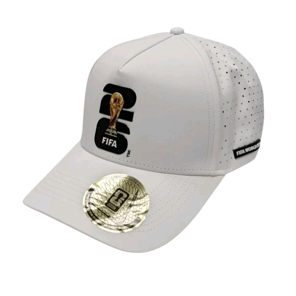 FIFA World Cup 2026 Official Licensed White Water Resistant Snapback Hat Cap NWT